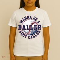 Funny Baller Wanna Be A Shot Caller Baseball Player T-Shirt thumb 4