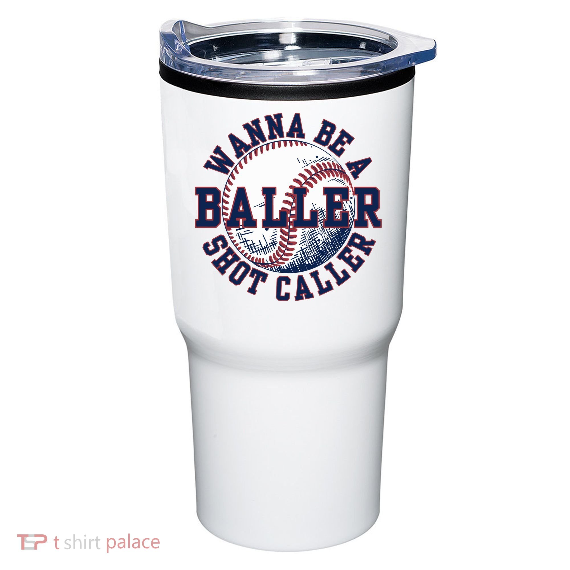 Funny Baller Wanna Be A Shot Caller Baseball Player Tumbler