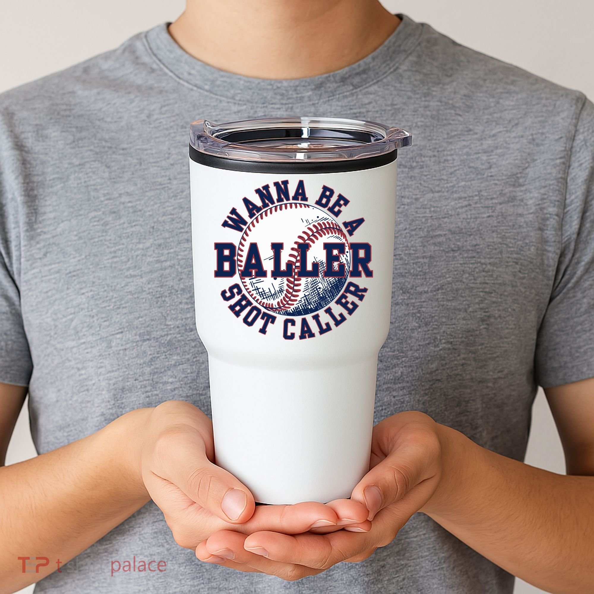 Funny Baller Wanna Be A Shot Caller Baseball Player Tumbler