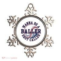 Funny Baller Wanna Be A Shot Caller Baseball Player Ornament thumb 0