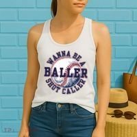 Funny Baller Wanna Be A Shot Caller Baseball Player Women's Tank Top thumb 2