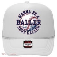 Funny Baller Wanna Be A Shot Caller Baseball Player Hat thumb 0