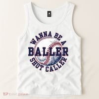 Funny Baller Wanna Be A Shot Caller Baseball Player Tank Top thumb 2