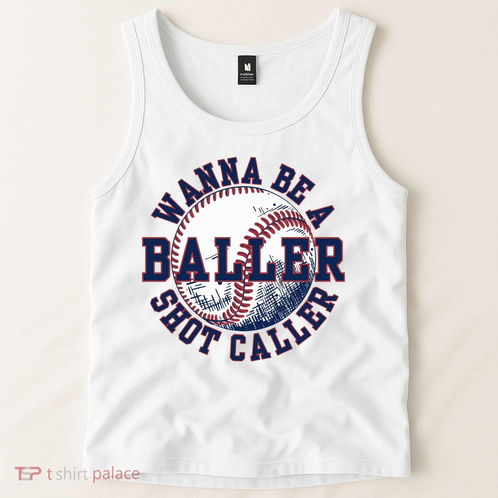 Funny Baller Wanna Be A Shot Caller Baseball Player Tank Top