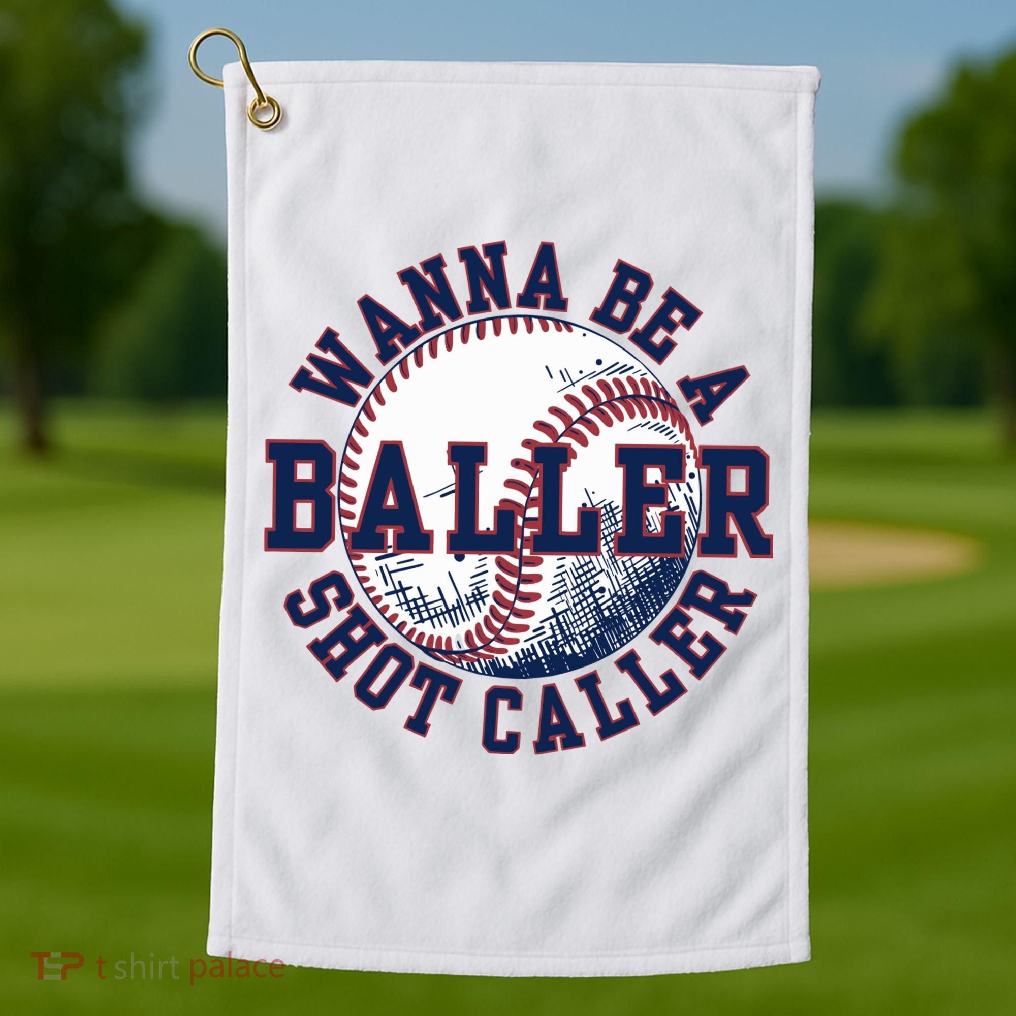 Funny Baller Wanna Be A Shot Caller Baseball Player Golf Towel