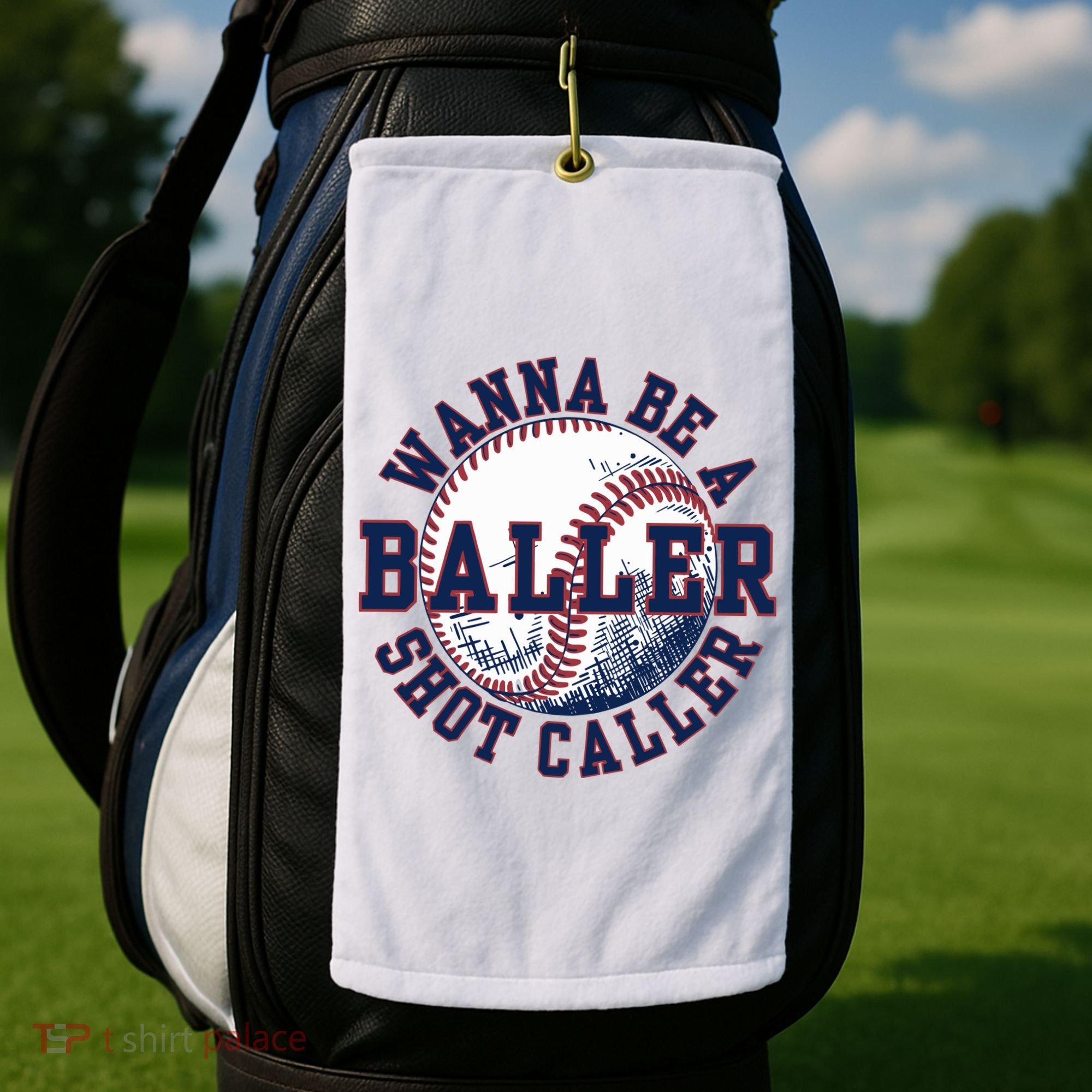 Funny Baller Wanna Be A Shot Caller Baseball Player Golf Towel