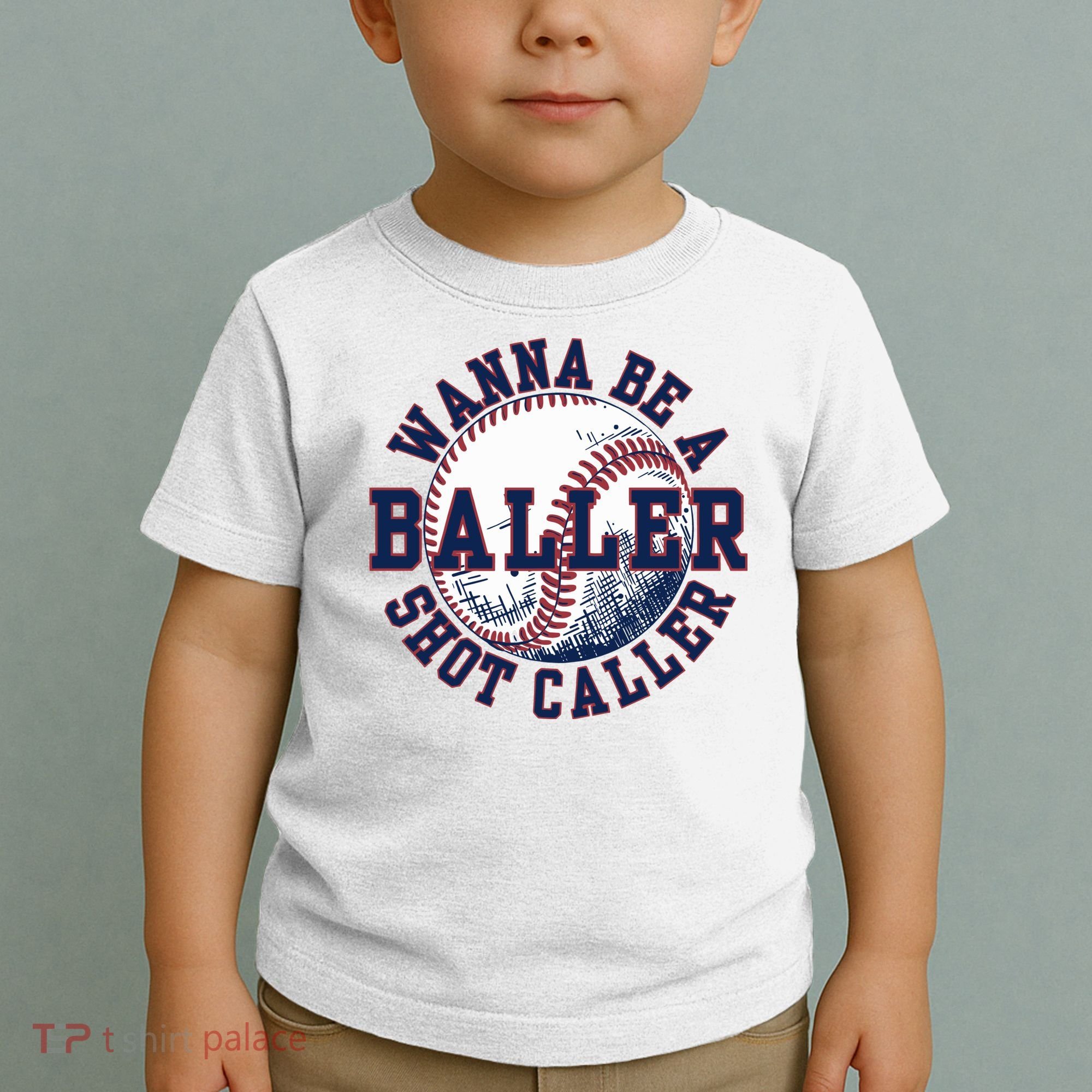 Funny Baller Wanna Be A Shot Caller Baseball Player Toddler T-Shirt