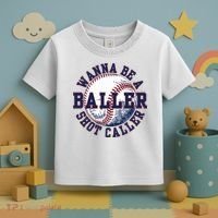 Funny Baller Wanna Be A Shot Caller Baseball Player Toddler T-Shirt thumb 3