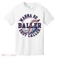 Funny Baller Wanna Be A Shot Caller Baseball Player Kids T-Shirt thumb 0