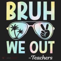 Funny Bruh We Out Teachers End Of School Year Teacher Golf Towel thumb 3