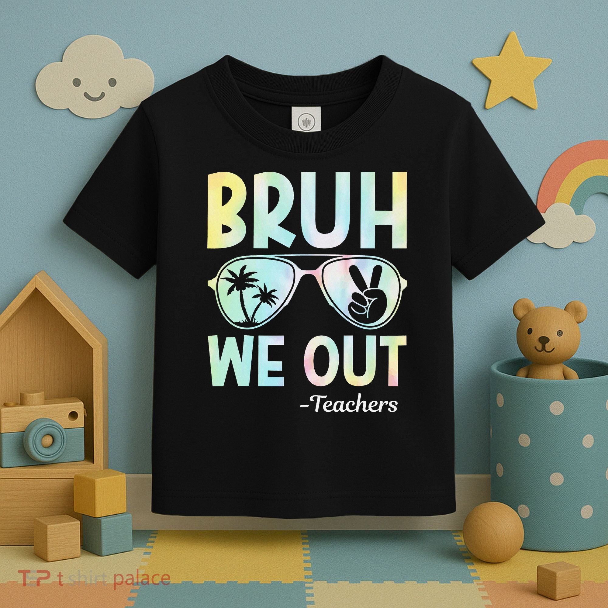 Funny Bruh We Out Teachers End Of School Year Teacher Toddler T-Shirt