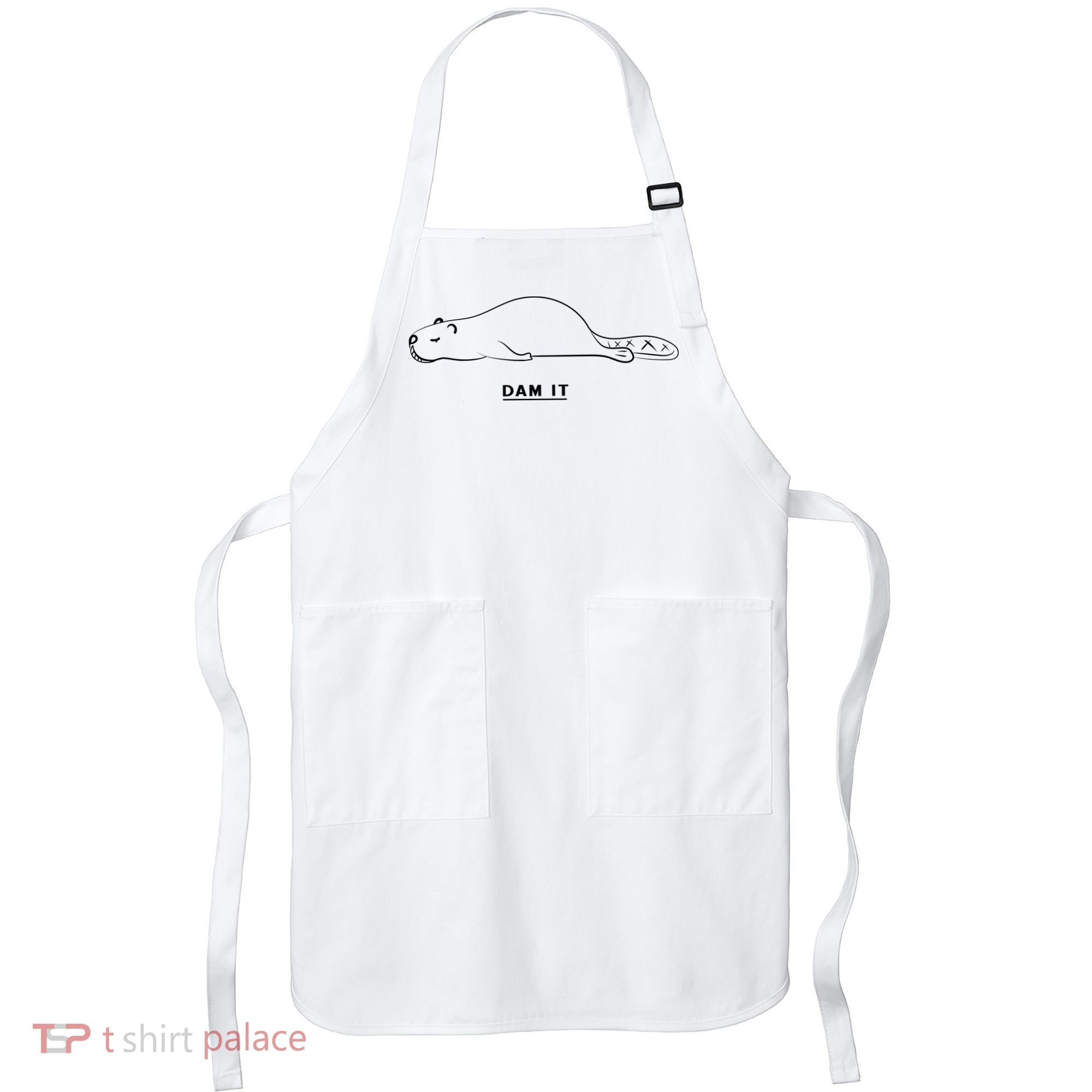 Funny Beaver Wildlife Pun Dam It Apron