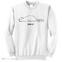 Funny Beaver Wildlife Pun Dam It Sweatshirt thumb 0