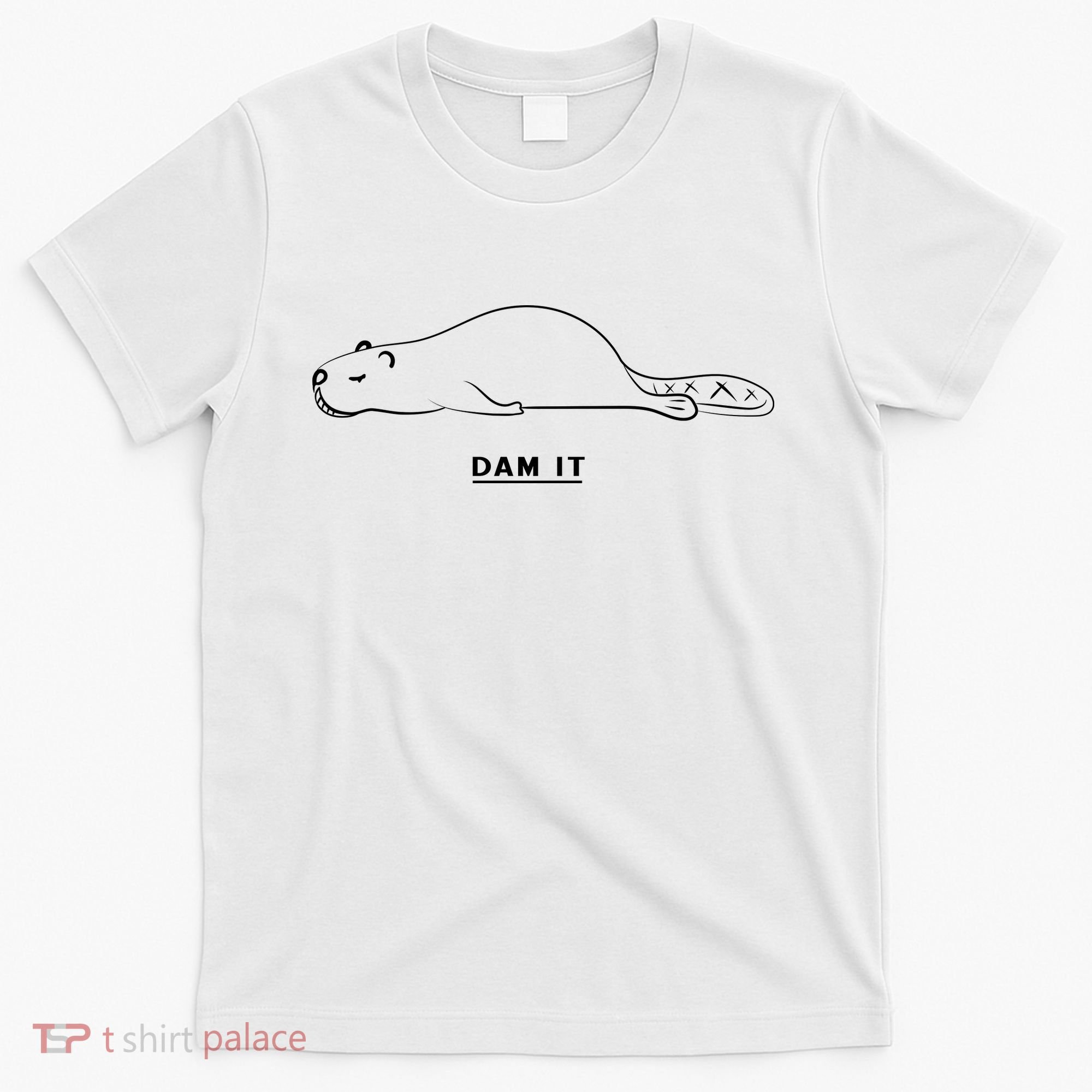 Funny Beaver Wildlife Pun Dam It T-Shirt