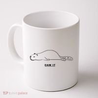 Funny Beaver Wildlife Pun Dam It Coffee Mug thumb 0