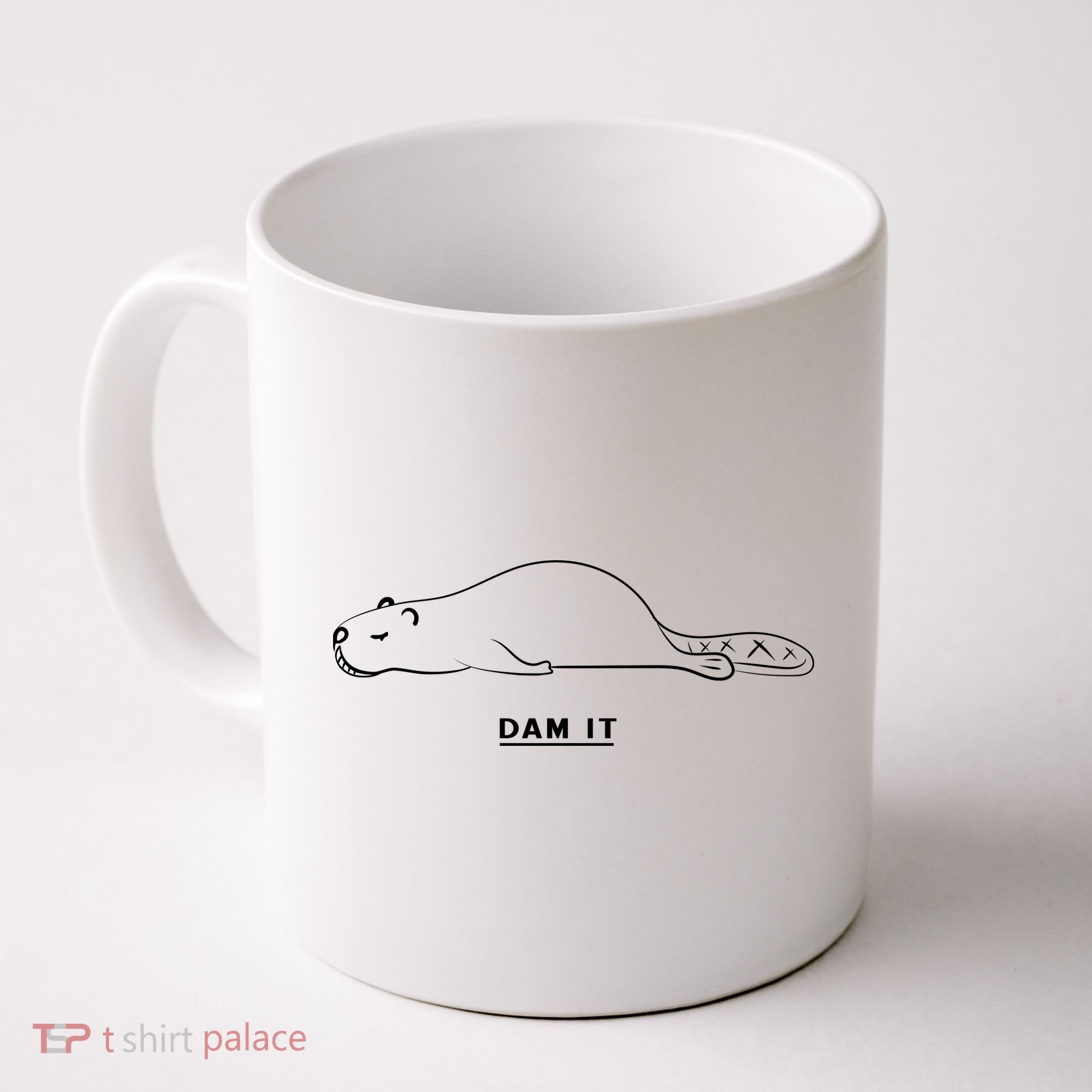 Funny Beaver Wildlife Pun Dam It Coffee Mug