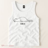 Funny Beaver Wildlife Pun Dam It Tank Top thumb 2
