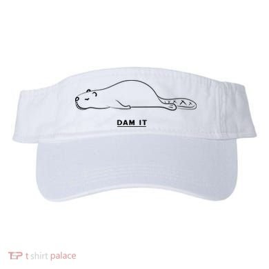 Funny Beaver Wildlife Pun Dam It Visor