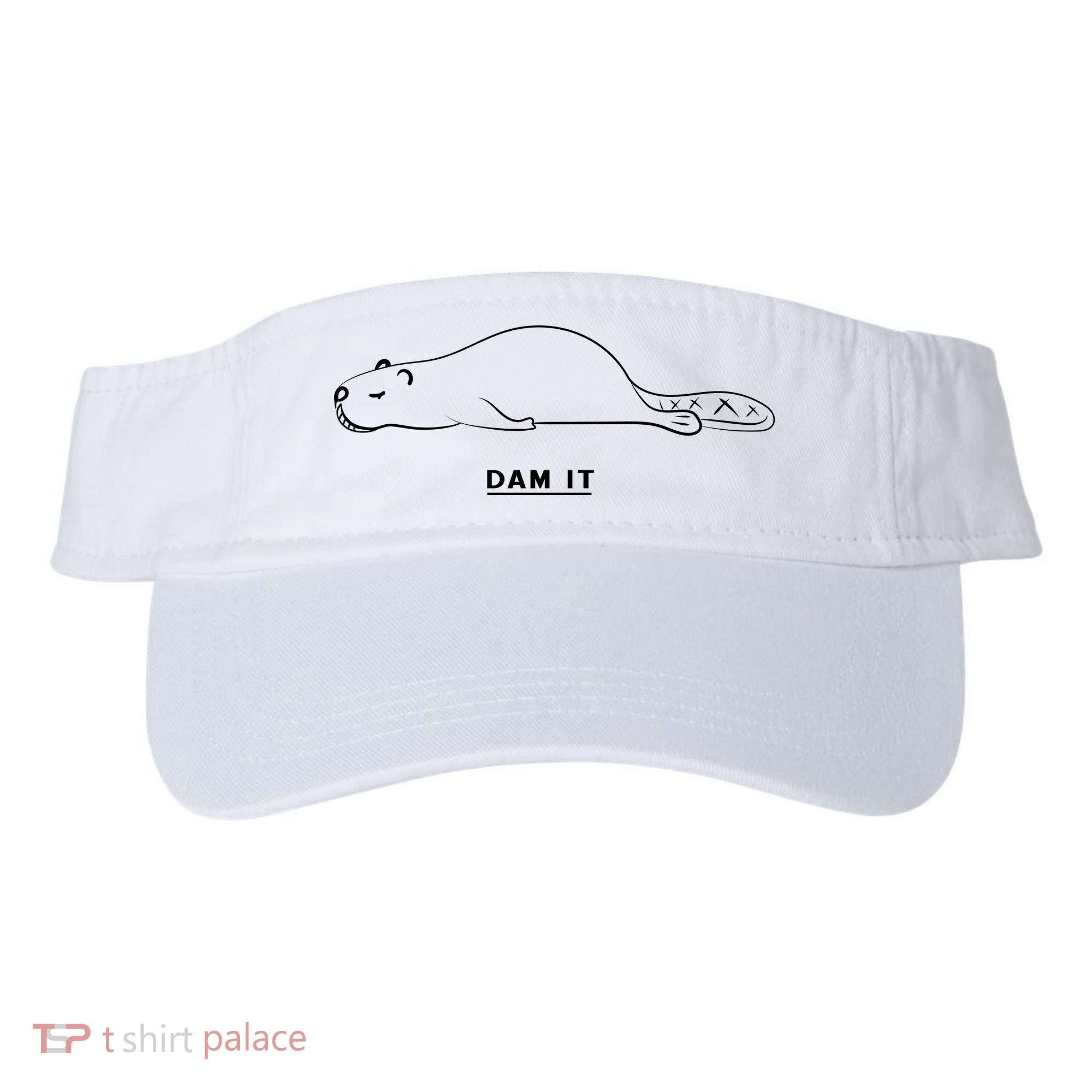 Funny Beaver Wildlife Pun Dam It Visor