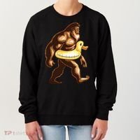 Funny Bigfoot Wearing Duck Floater Women's Sweatshirt thumb 0
