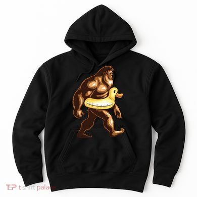 Funny Bigfoot Wearing Duck Floater Hoodie