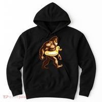 Funny Bigfoot Wearing Duck Floater Hoodie thumb 0