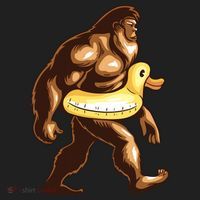 Funny Bigfoot Wearing Duck Floater Beanie thumb 2