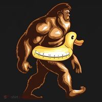 Funny Bigfoot Wearing Duck Floater Women's Hoodie thumb 2