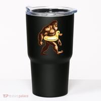 Funny Bigfoot Wearing Duck Floater Tumbler thumb 0