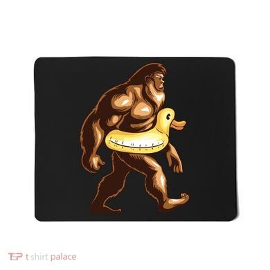 Funny Bigfoot Wearing Duck Floater Mousepad