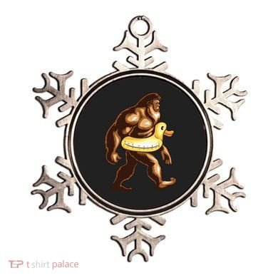Funny Bigfoot Wearing Duck Floater Ornament