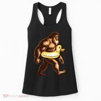 Funny Bigfoot Wearing Duck Floater Women's Tank Top thumb 0