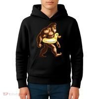 Funny Bigfoot Wearing Duck Floater Kids Hoodie thumb 4