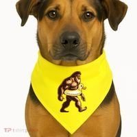 Funny Bigfoot Wearing Duck Floater USA-Made Doggie Bandana thumb 1