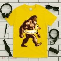 Funny Bigfoot Wearing Duck Floater T-Shirt thumb 5