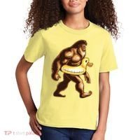 Funny Bigfoot Wearing Duck Floater Kids T-Shirt thumb 2