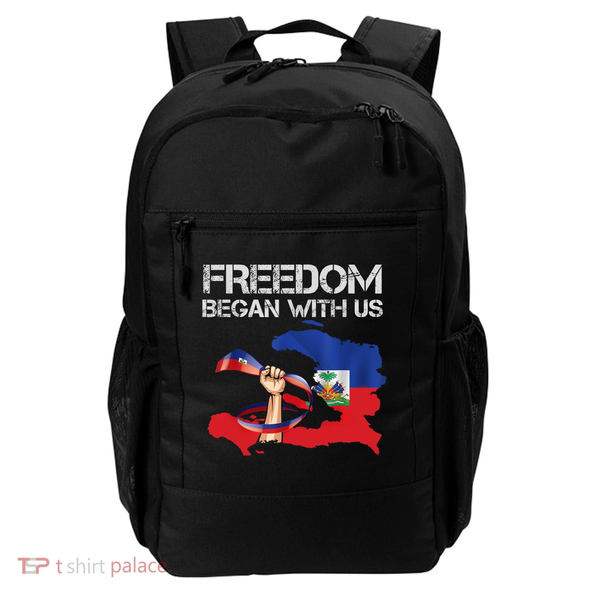 Freedom Began With Us Haitian Flag Happy Independence Day Backpack