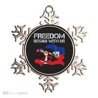 Freedom Began With Us Haitian Flag Happy Independence Day Ornament thumb 0