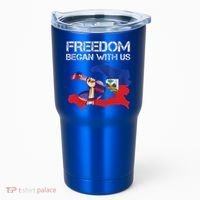 Freedom Began With Us Haitian Flag Happy Independence Day Tumbler thumb 0