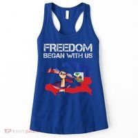 Freedom Began With Us Haitian Flag Happy Independence Day Women's Tank Top thumb 0
