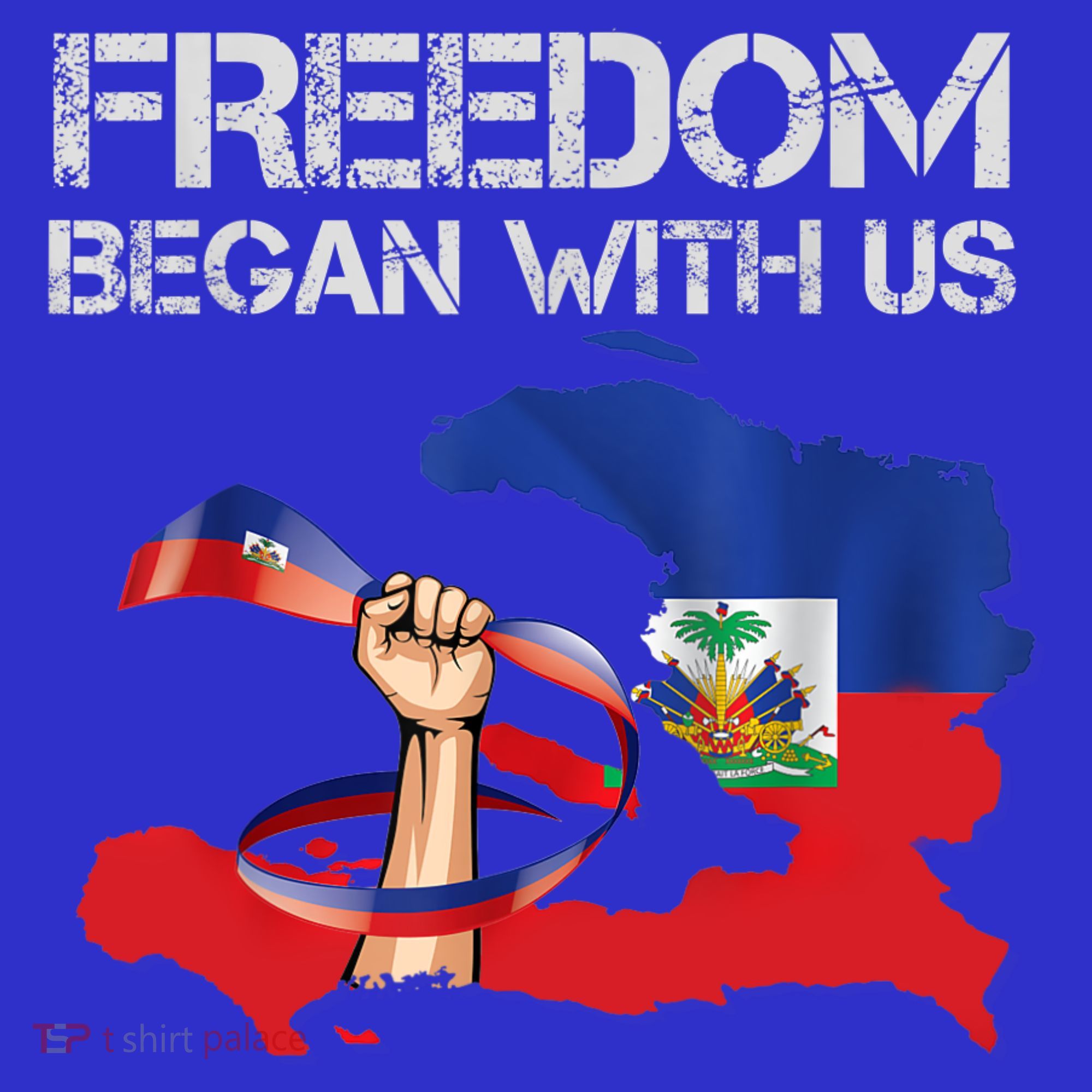 Freedom Began With Us Haitian Flag Happy Independence Day Women's Tank Top