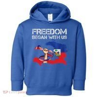 Freedom Began With Us Haitian Flag Happy Independence Day Toddler Hoodie thumb 0