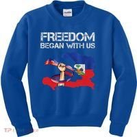 Freedom Began With Us Haitian Flag Happy Independence Day Kids Sweatshirt thumb 0
