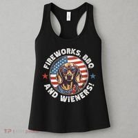Fireworks BBQ & wieners Funny Weiner Dog July 4th Dachshund Women's Tank Top thumb 3