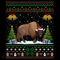 Funny Bison Xmas Gift Santa Hat Ugly Bison Christmas Cute Gift Coffee Mug thumb 5