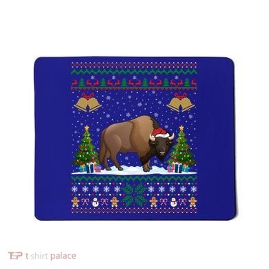 Funny Bison Xmas Gift Santa Hat Ugly Bison Christmas Cute Gift Mousepad
