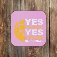 Funny Basketball Yes IM Tall Basketball Player Gift Coaster thumb 0