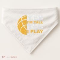Funny Basketball Yes IM Tall Basketball Player Gift USA-Made Doggie Bandana thumb 0