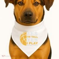 Funny Basketball Yes IM Tall Basketball Player Gift USA-Made Doggie Bandana thumb 1