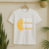 Funny Basketball Yes IM Tall Basketball Player Gift T-Shirt thumb 2